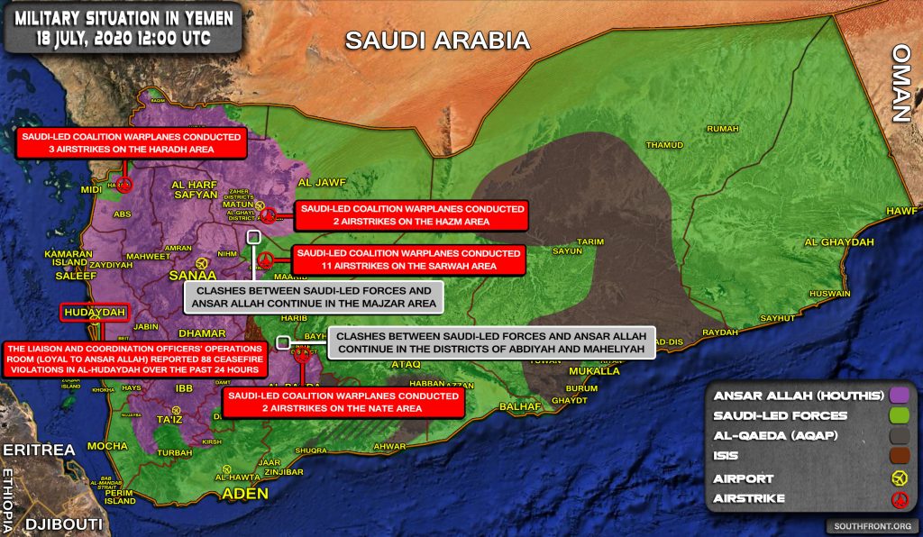 Military Situation In Yemen On July 18, 2020 (Map Update)