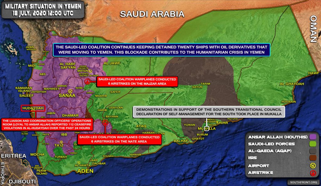 Military Situation In Yemen On July 19, 2020 (Map Update)