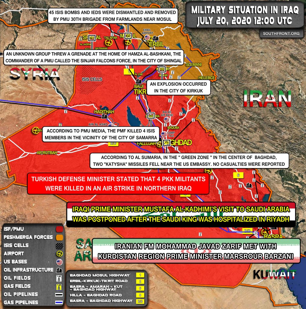 Military Situation In Iraq On July 20, 2020 (Map Update)