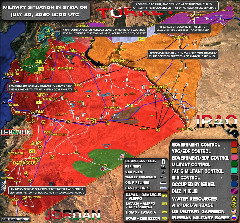 Military Situation In Syria On July 20, 2020 (Map Update)