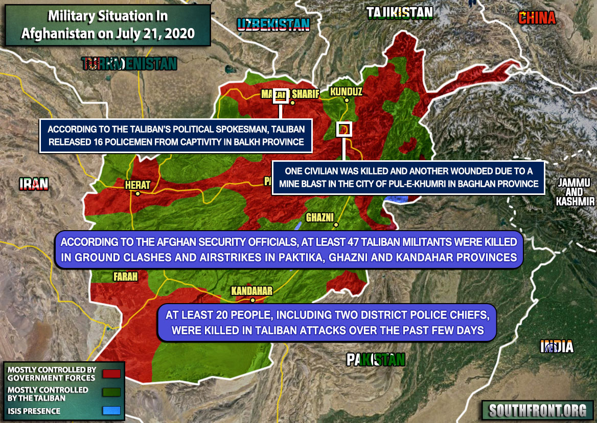 Military Situation In Afghanistan On July 21, 2020 (Map Update)