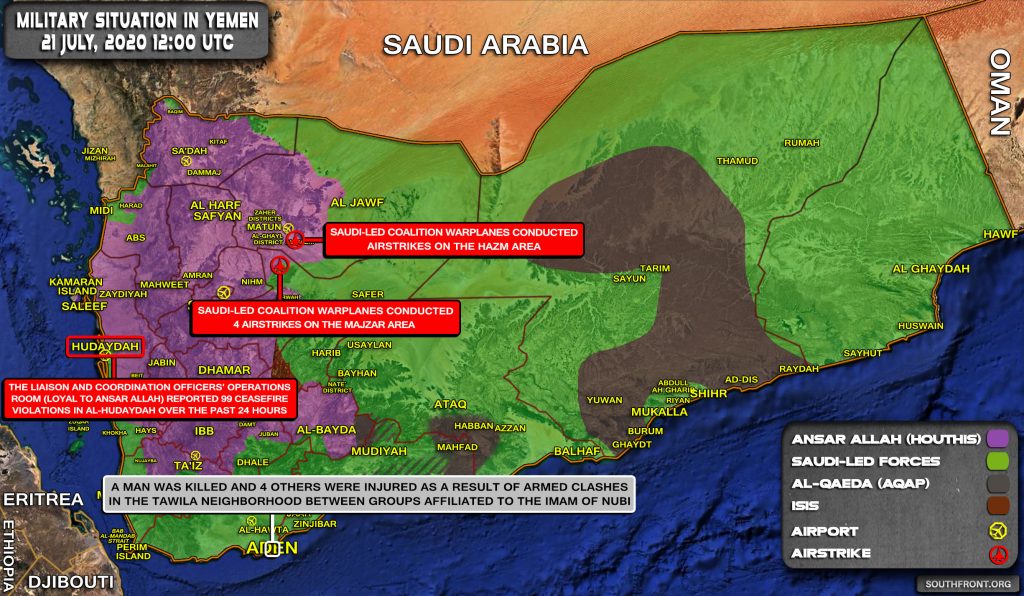 Military Situation In Yemen On July 20, 2020 (Map Update)