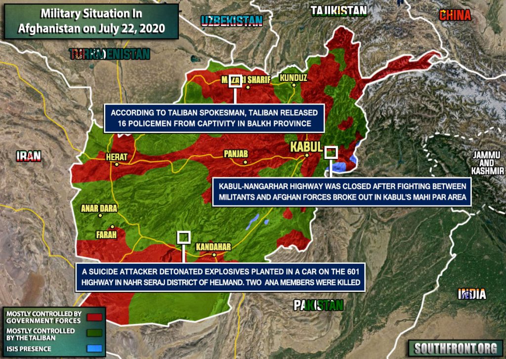 Military Situation In Afghanistan On July 22, 2020 (Map Update)