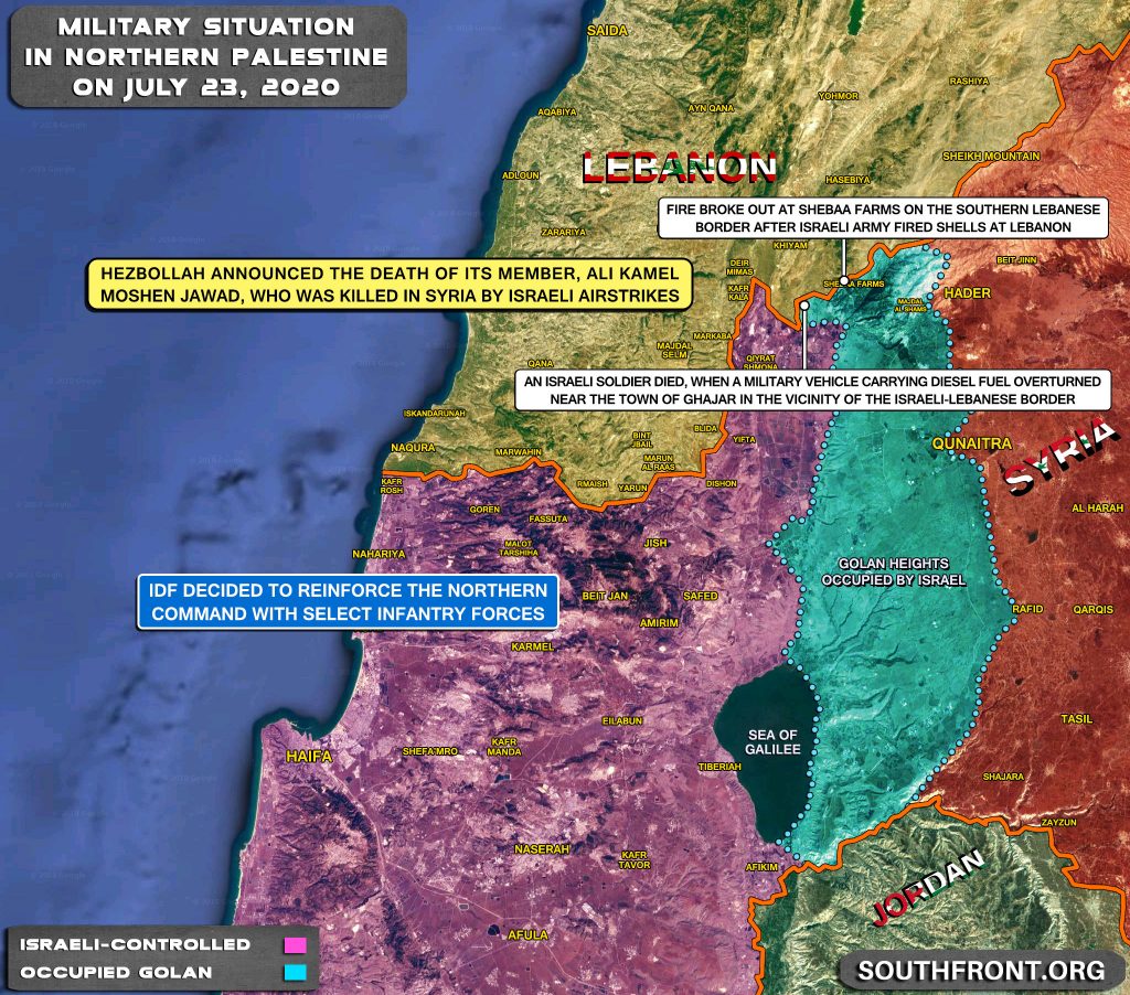 Military Situation On Israeli-Lebanese Contact Line On July 23, 2020 (Map Update)