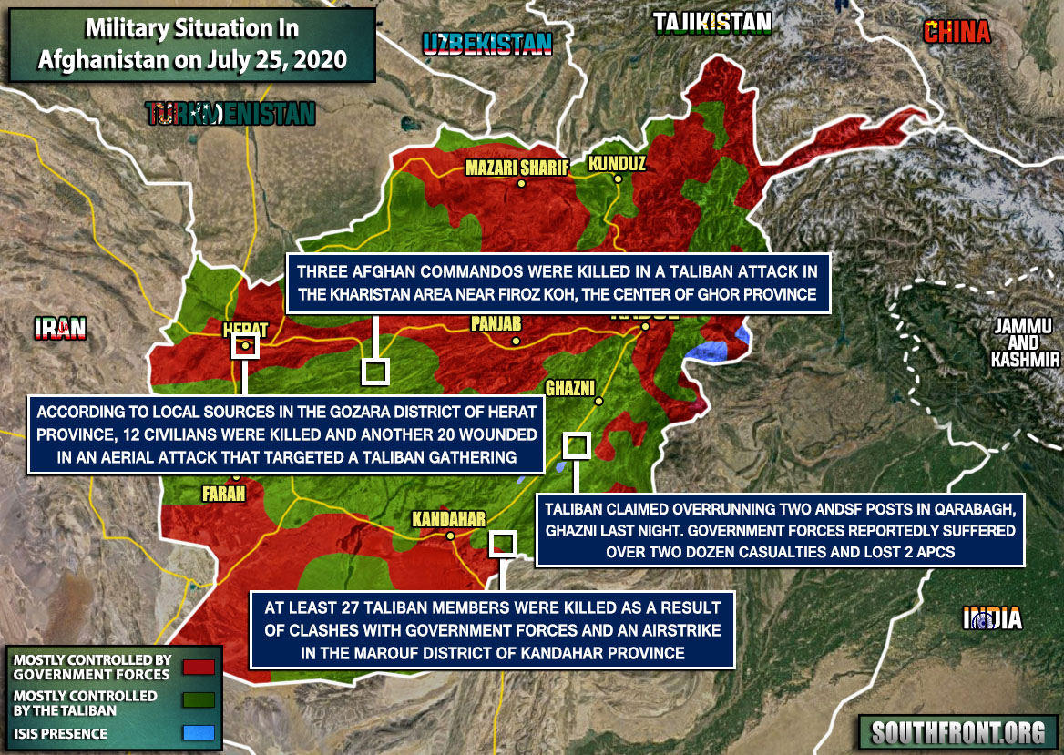 Military Situation In Afghanistan On July 25, 2020 (Map Update)