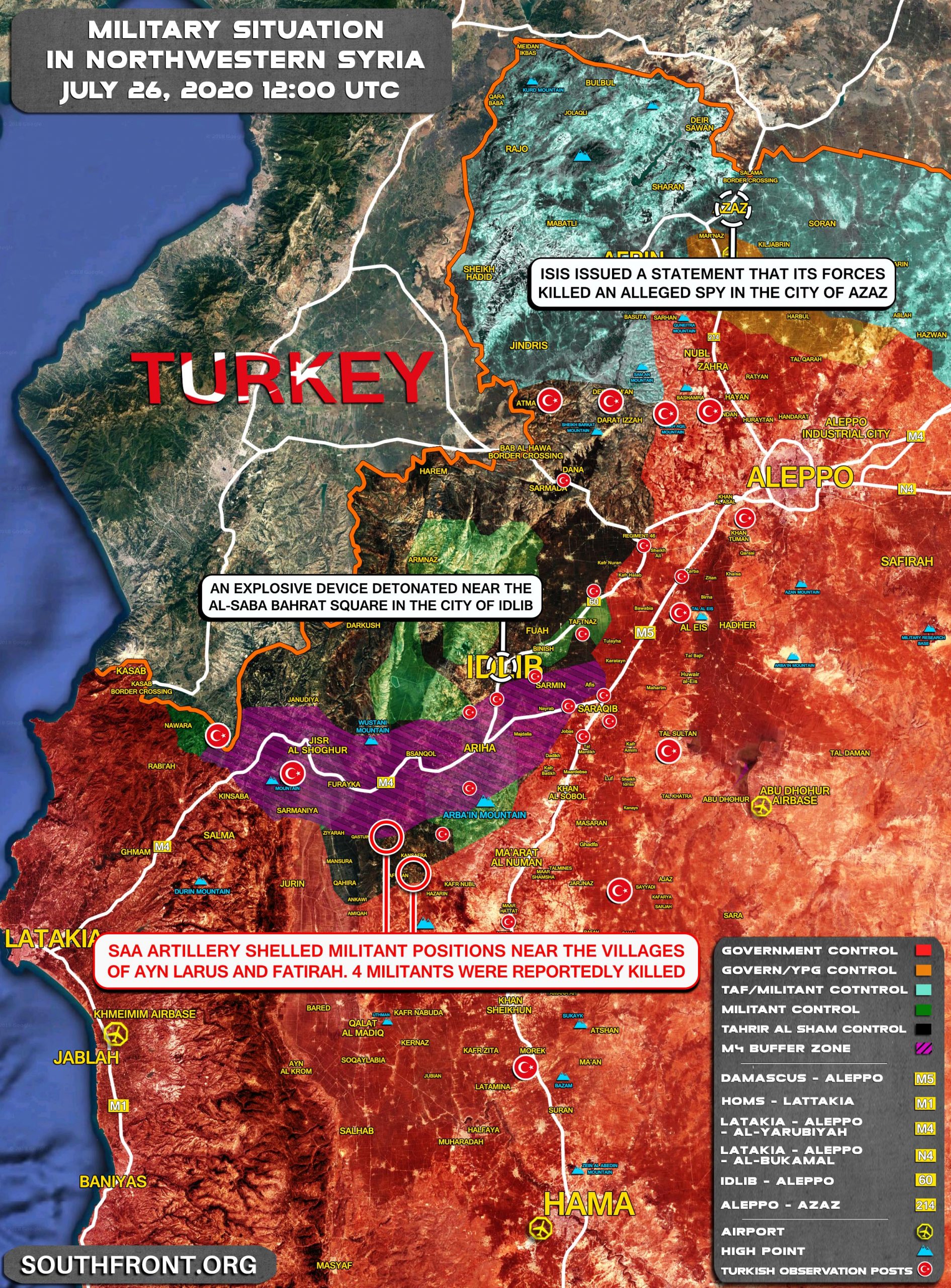 Military Situation In Northwestern Syria On July 26, 2020 (Map Update)