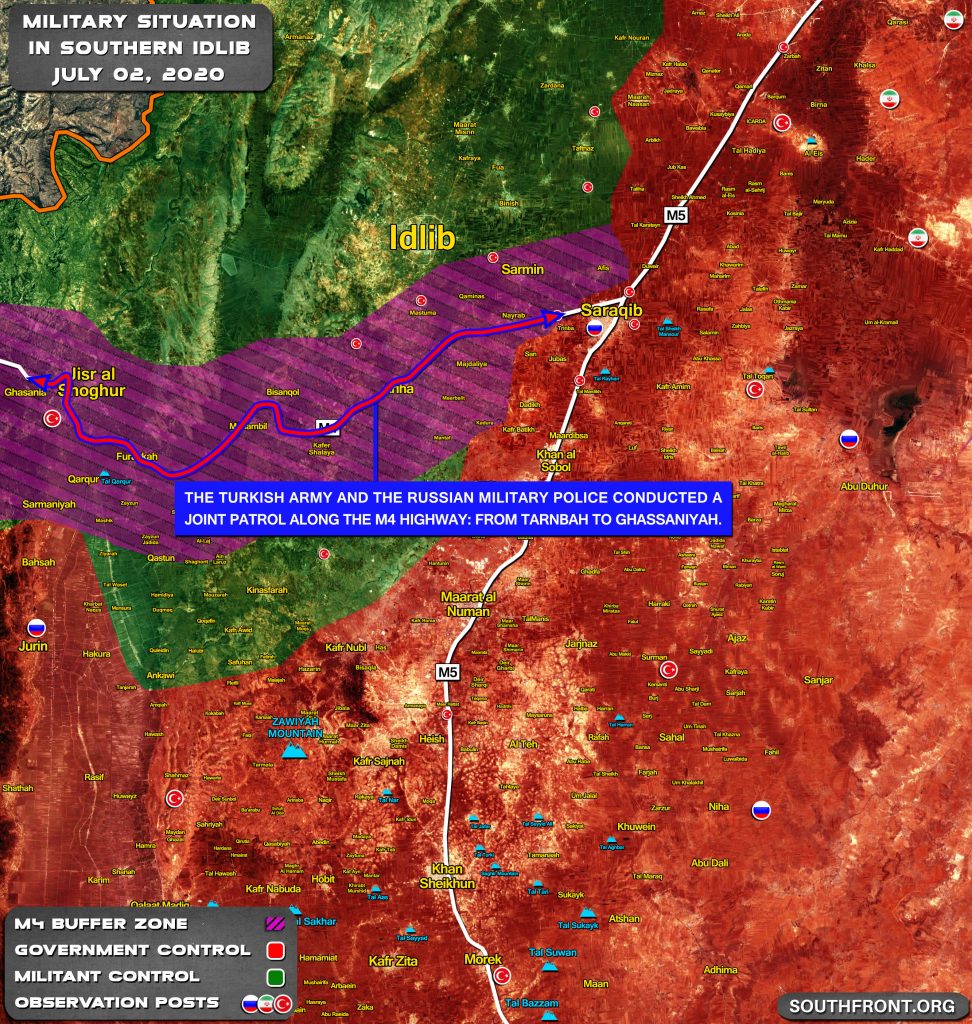 Map Update: Joint Russian-Turkish Patrol Reached Jisr Al-Shughur In Southern Idlib For First Time