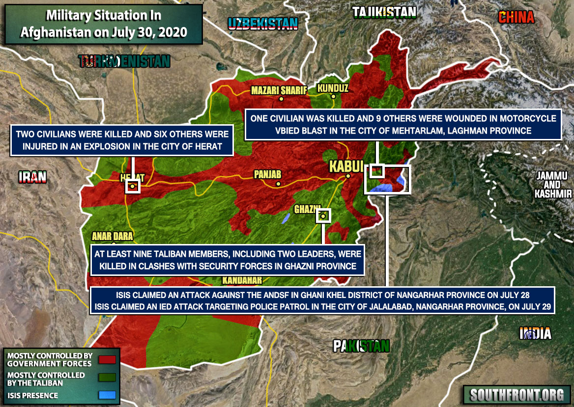 Military Situation In Afghanistan On July 30, 2020 (Map Update)