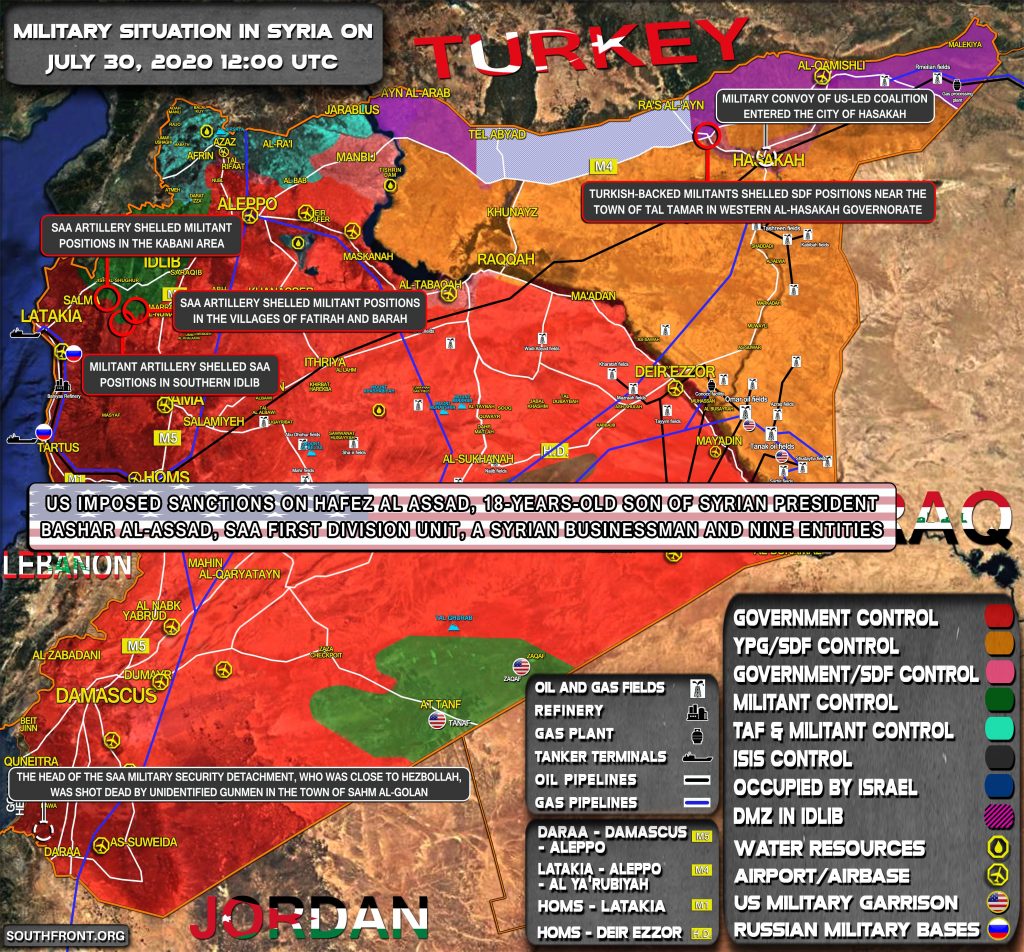 Military Situation In Syria On July 30, 2020 (Map Update)