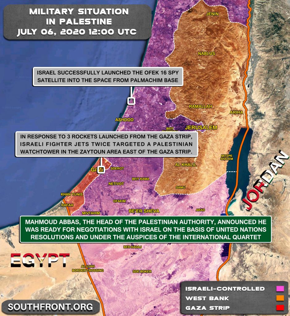 Military Situation In Palestine On July 6, 2020 (Map Update)