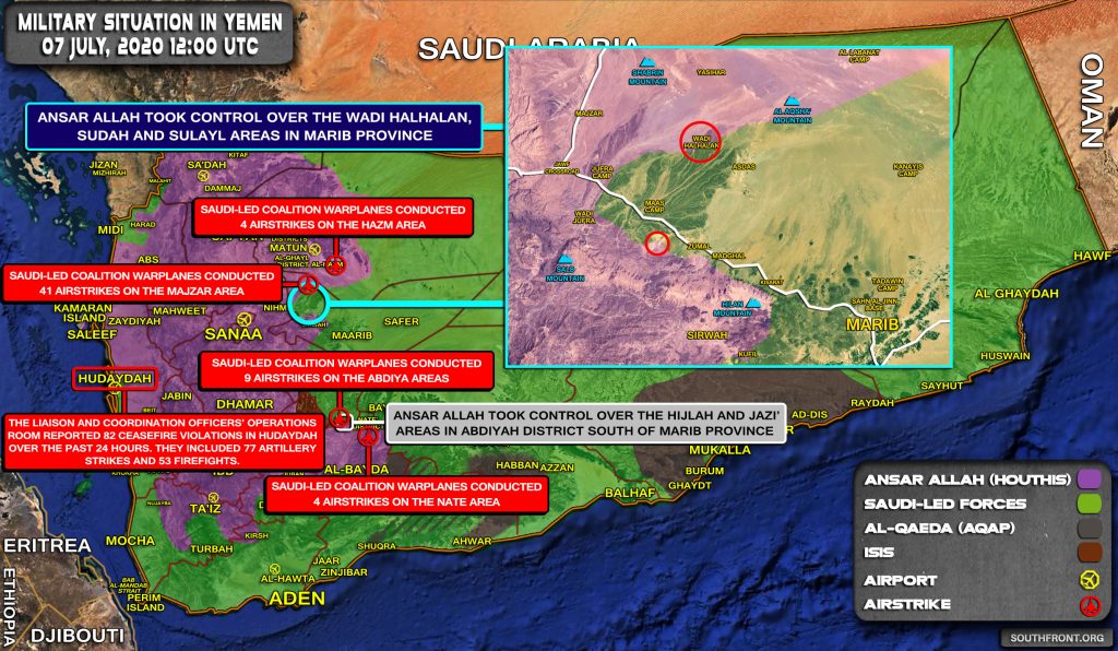 Military Situation In Yemen On July 7, 2020 (Map Update)