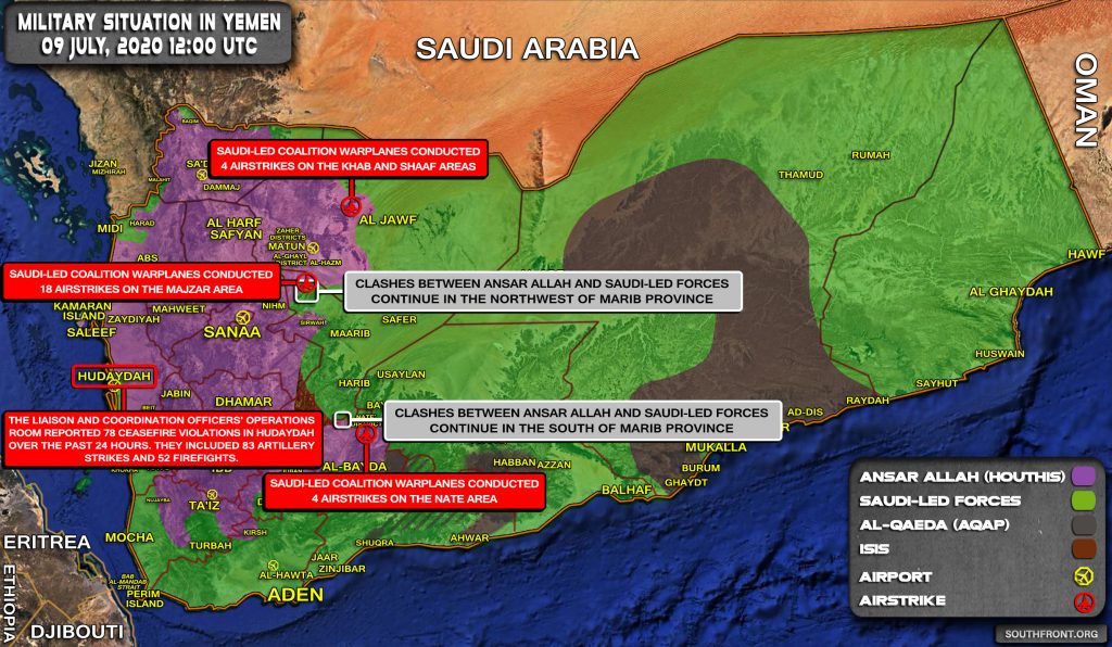 Military Situation In Yemen On July 9, 2020 (Map Update)