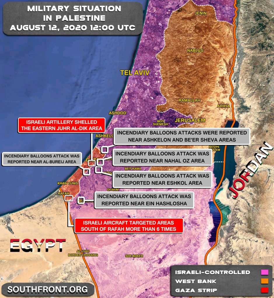 Military Situation In Palestine On August 12, 2020 (Map Update)