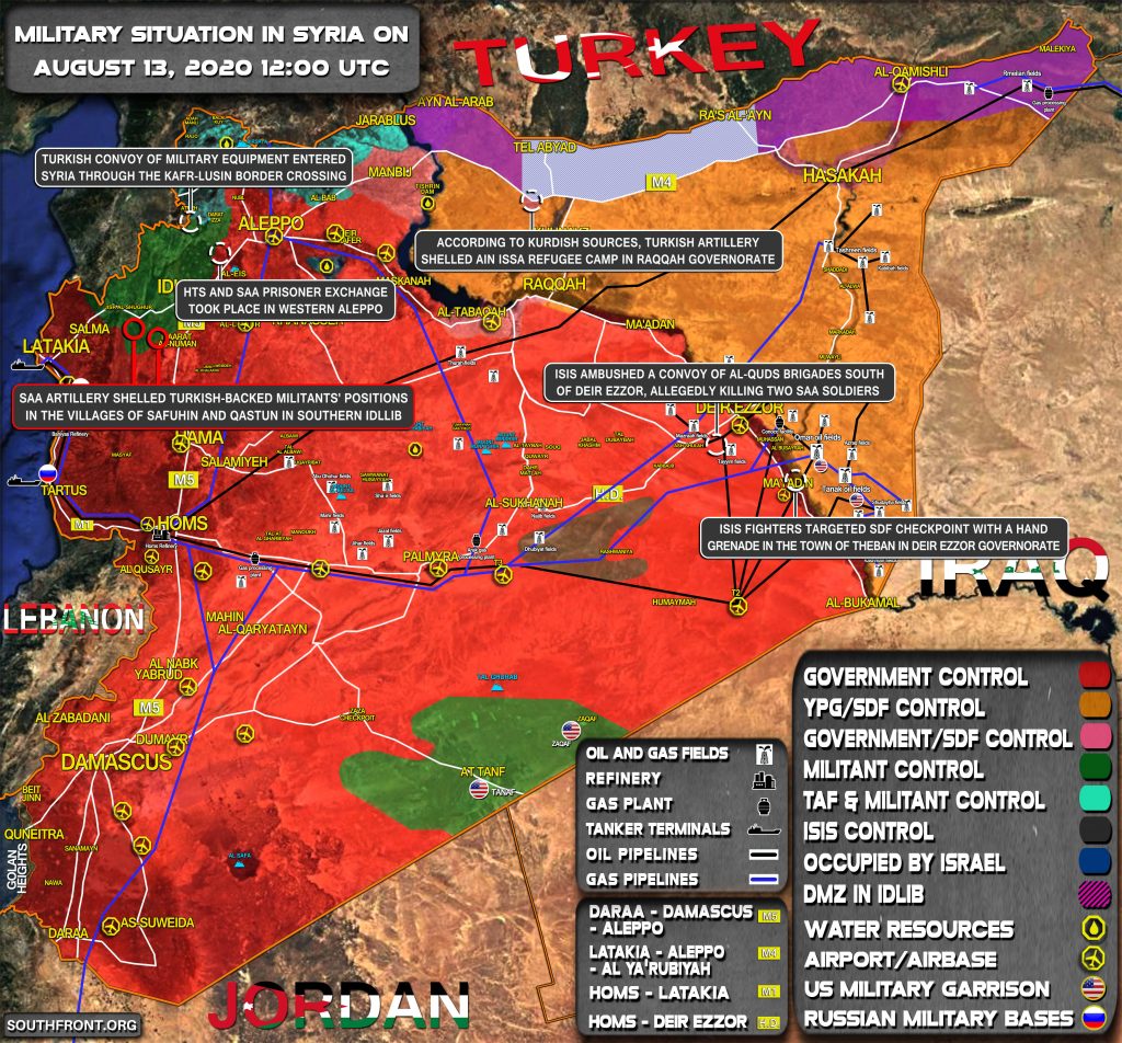 Military Situation In Syria On August 13, 2020 (Map Update)