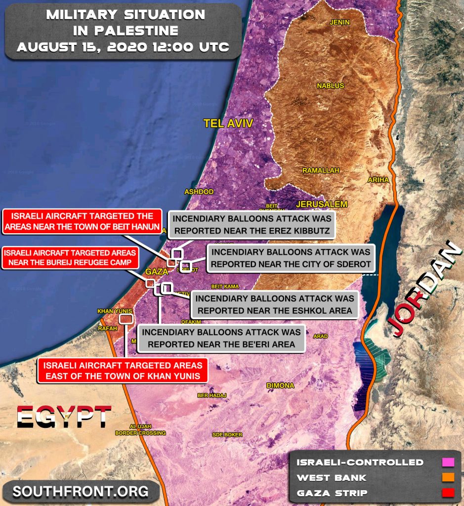 Military Situation In Palestine On August 15, 2020 (Map Update)