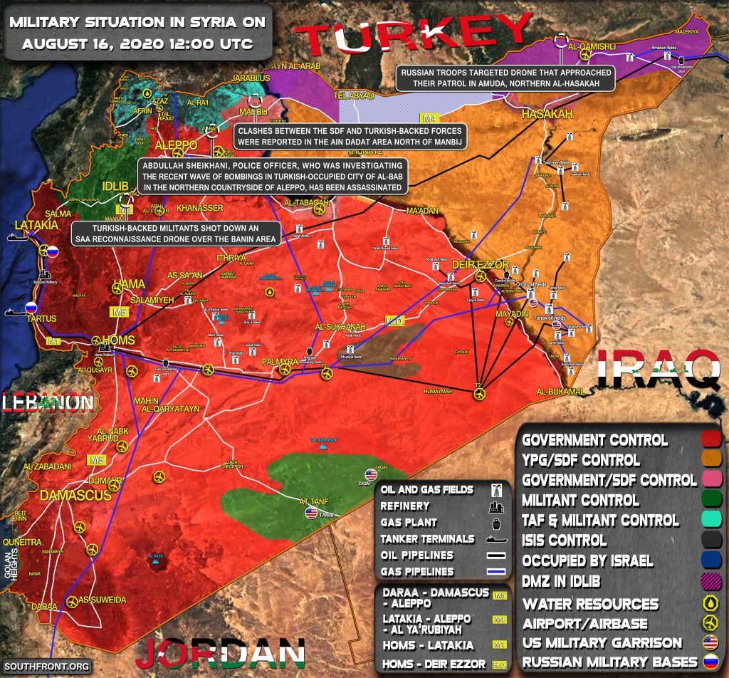 Military Situation In Syria On August 16, 2020 (Map Update)