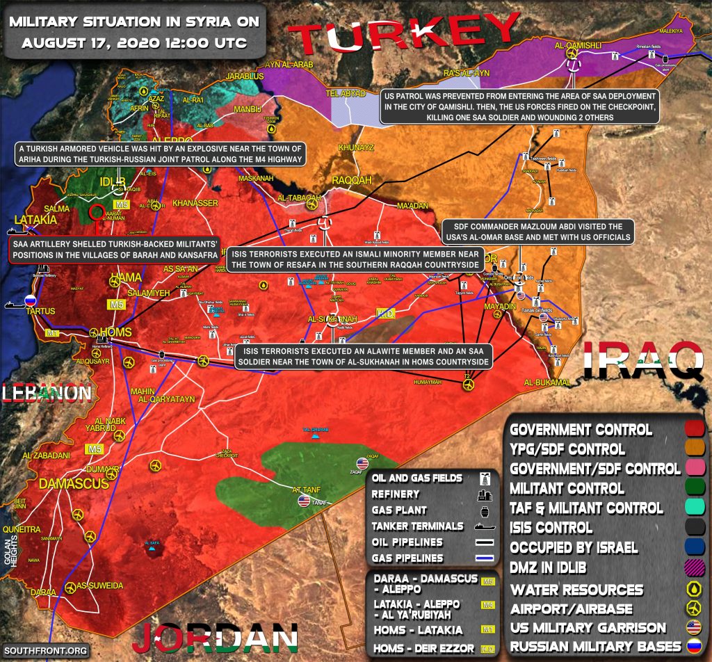 Military Situation In Syria On August 17, 2020 (Map Update)