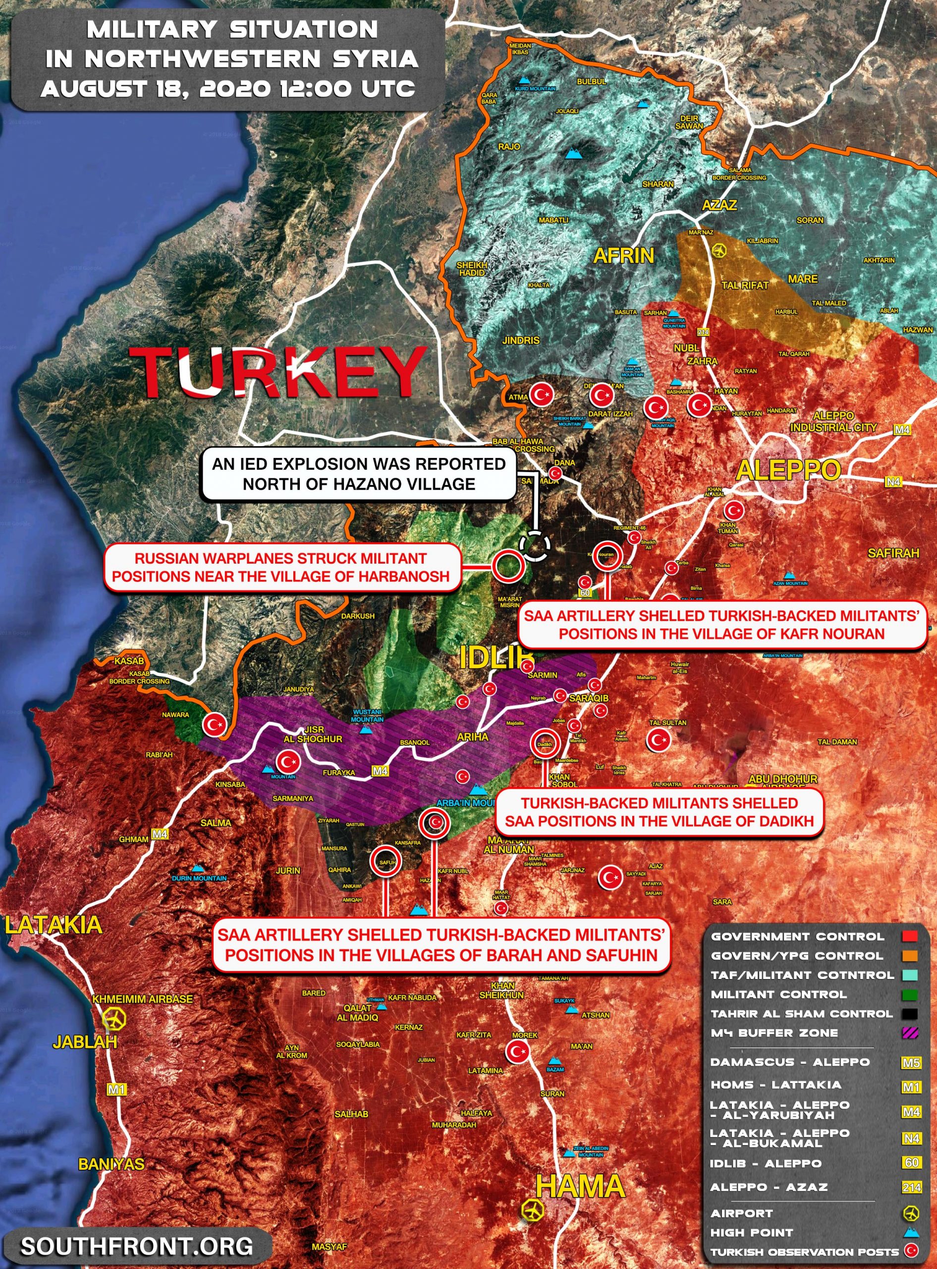 Military Situation In Northwestern Syria On August 18, 2020 (Map Update)