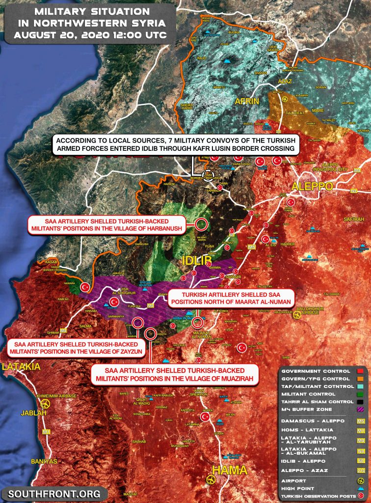 Military Situation In Northwestern Syria On August 20, 2020 (Map Update)