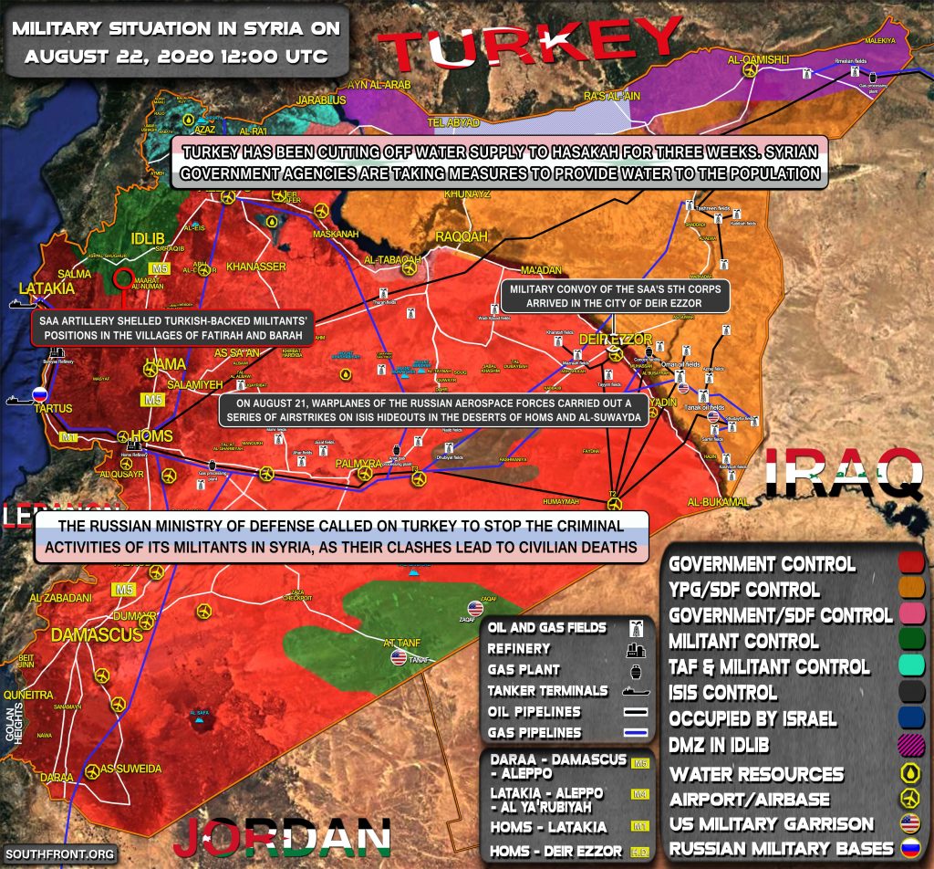 Military Situation In Syria On August 22, 2020 (Map Update)