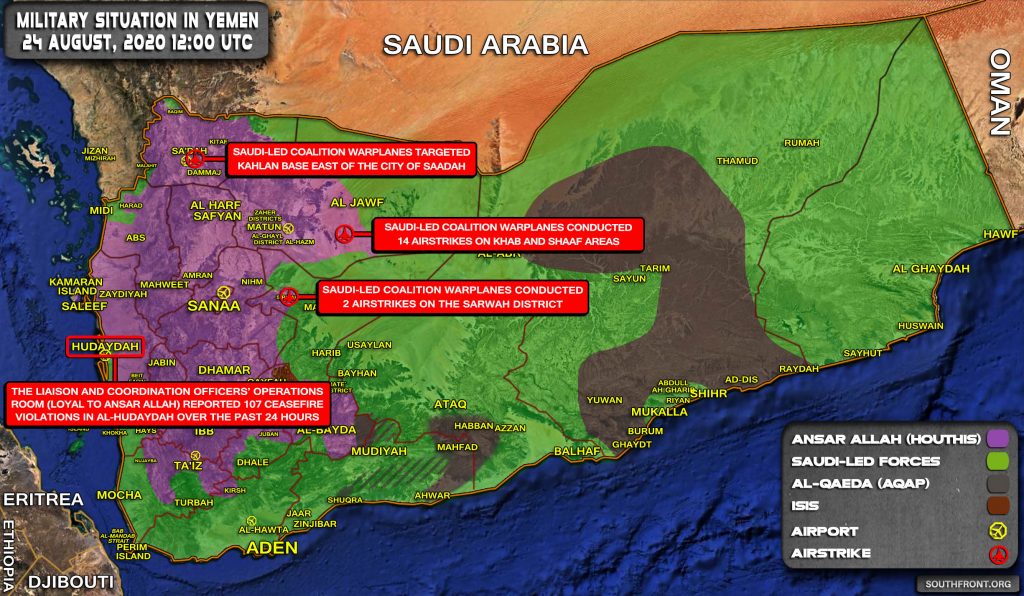 Military Situation In Yemen On August 24, 2020 (Map Update, Videos)