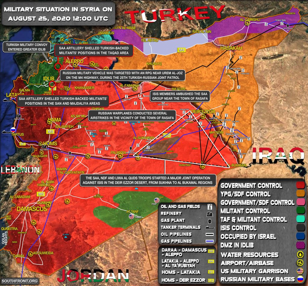 Military Situation In Syria On August 25, 2020 (Map Update)