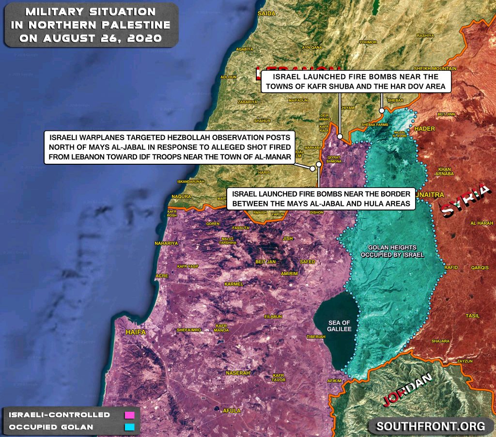 Military Situation In Palestine On August 26, 2020 (Map Update)