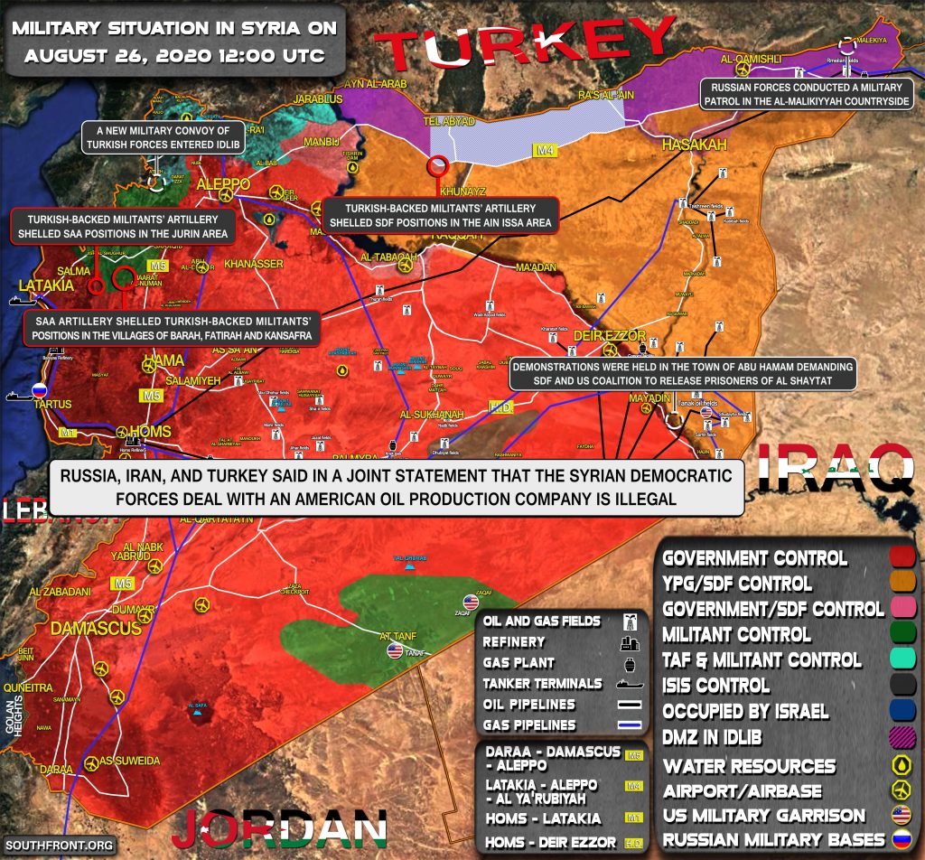 Military Situation In Syria On August 26, 2020 (Map Update)