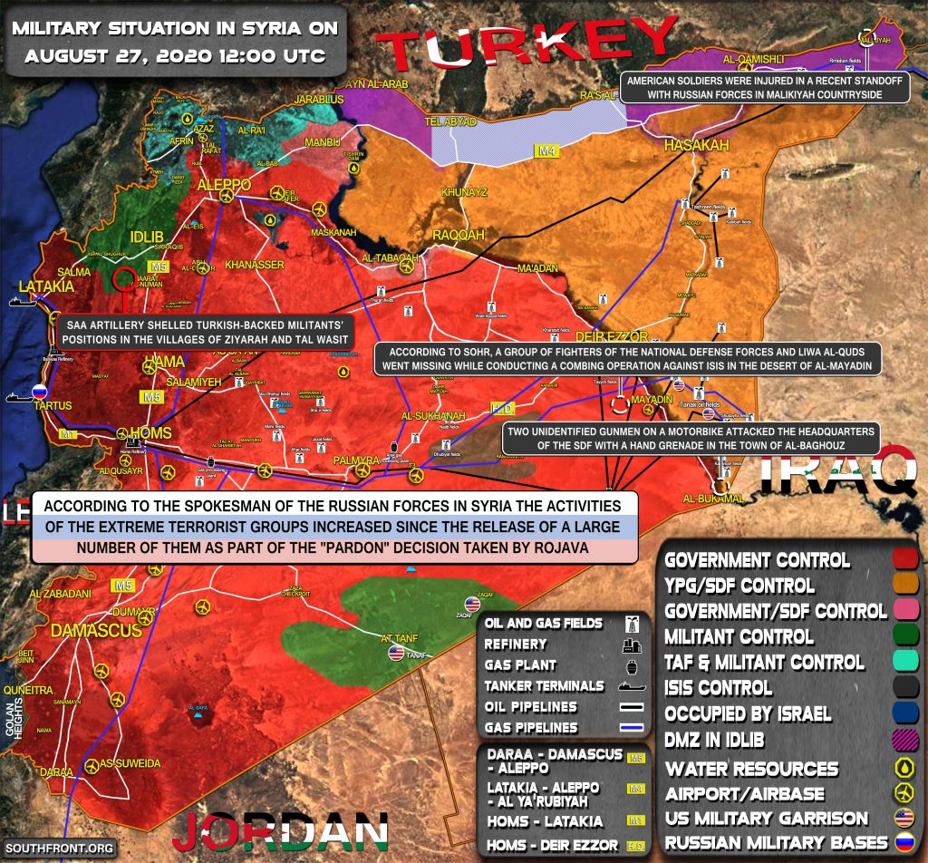 Military Situation In Syria On August 27, 2020 (Map Update)