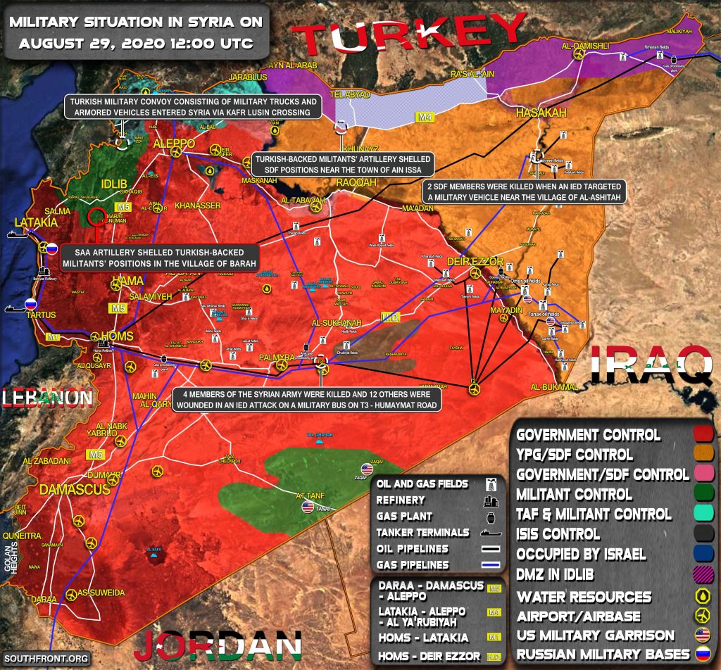 Military Situation In Syria On August 29, 2020 (Map Update)