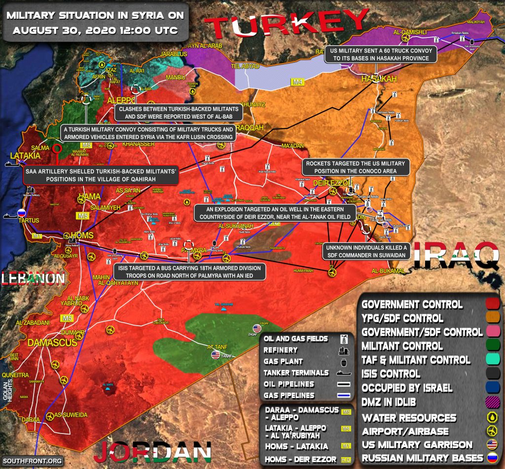 Military Situation In Syria On August 30, 2020 (Map Update)