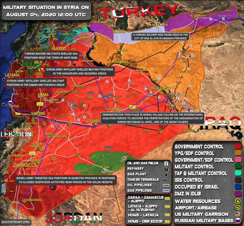 Military Situation In Syria On August 4, 2020 (Map Update)