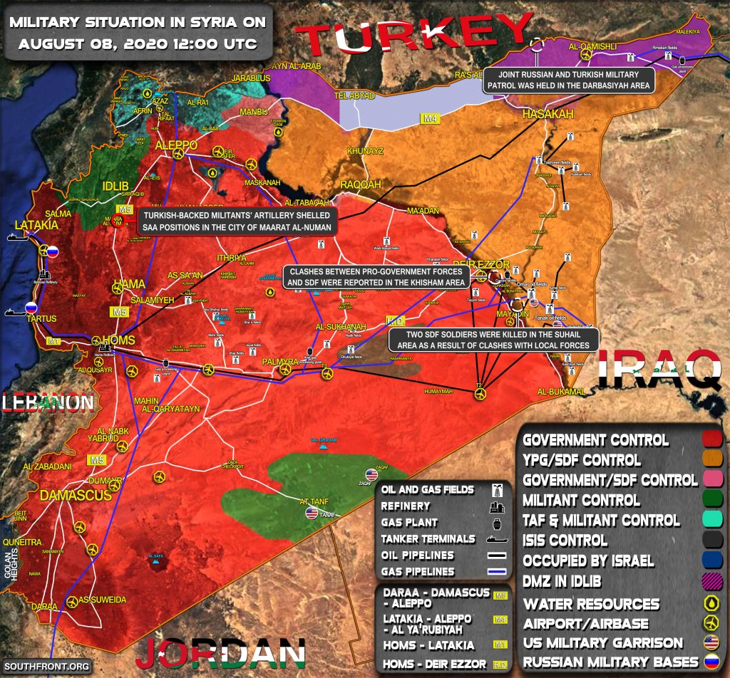 Military Situation In Syria On August 8, 2020 (Map Update)