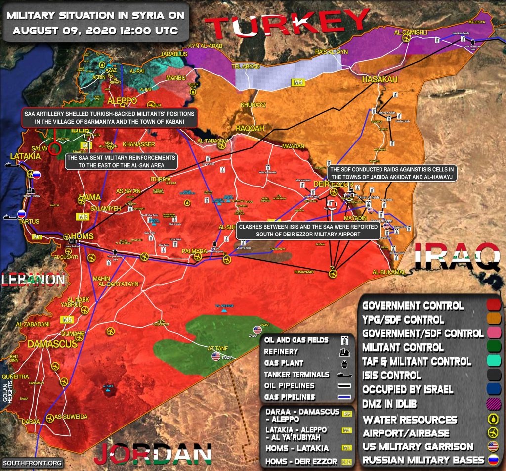 Military Situation In Syria On August 9, 2020 (Map Update)