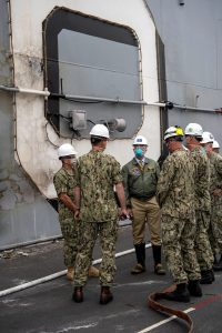 US Navy Begins Repair Work On USS BonHomme Richard After Fire: Photographs