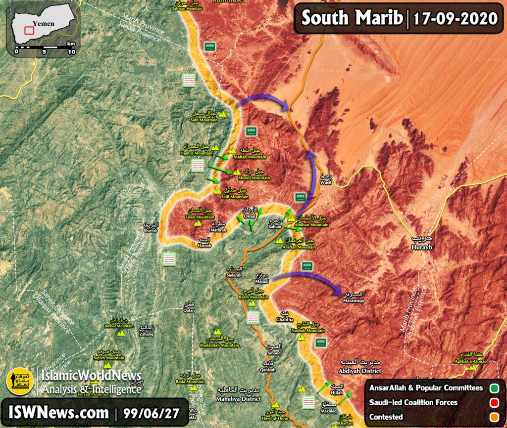 Map Update: Saudi-backed Forces Lost More Positions South Of Yemen's Marib