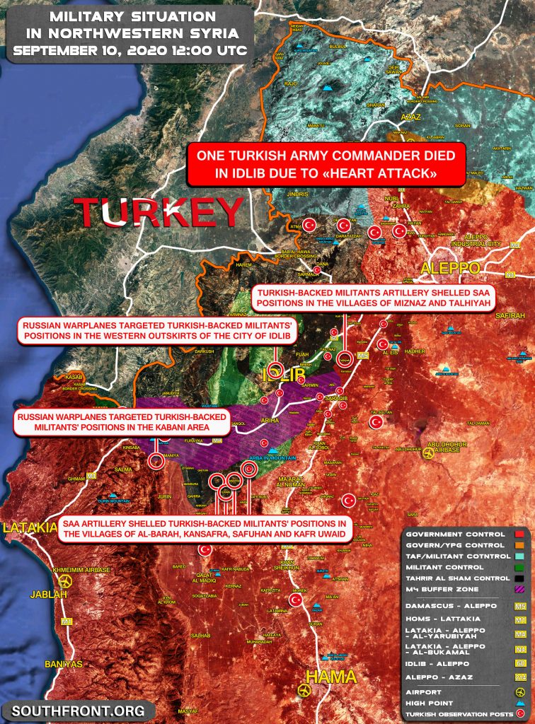 Military Situation Syria's Greater Idlib On September 10, 2020 (Map Update)