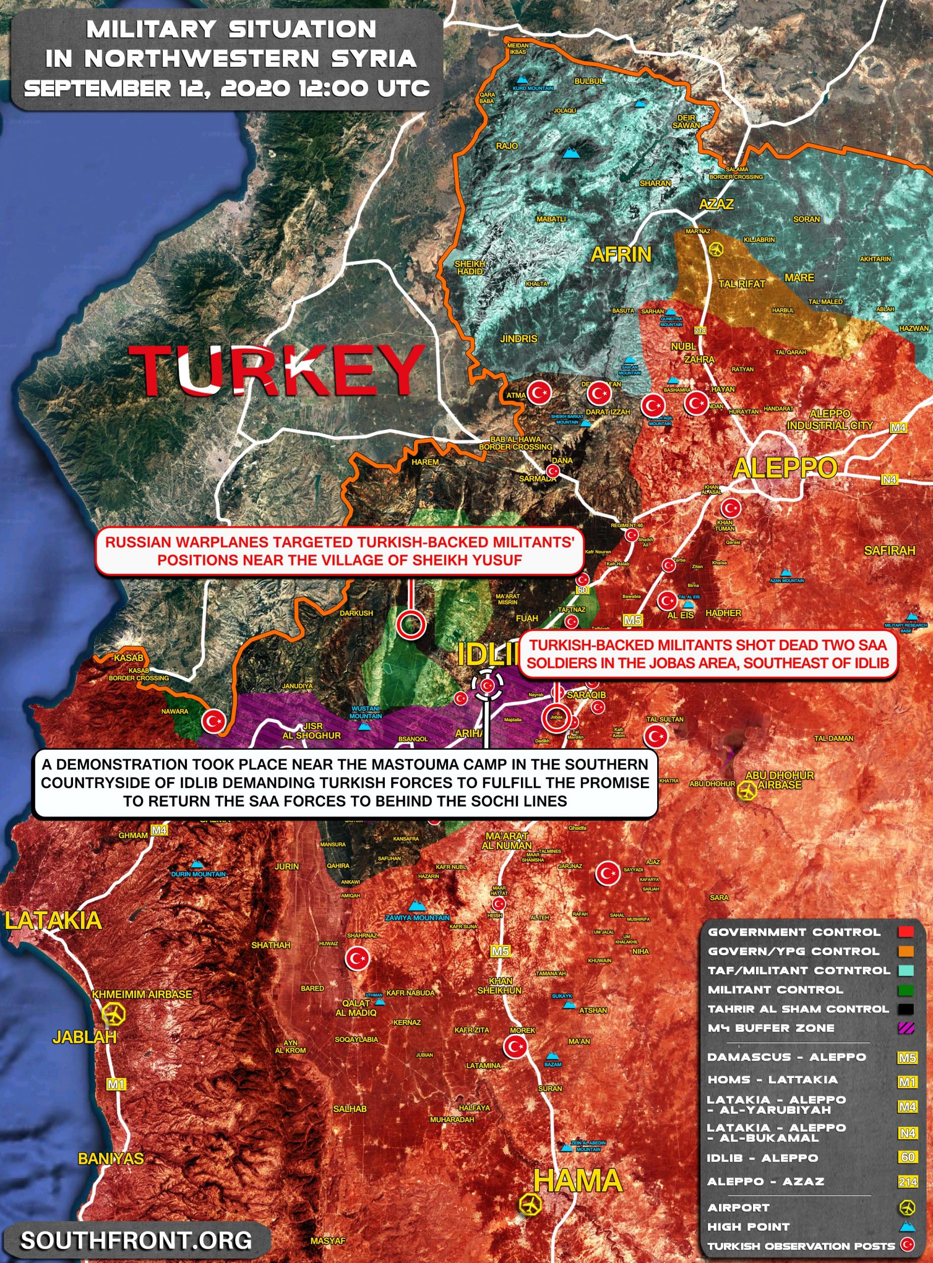 Military Situation In Syria's Greater Idlib On September 12, 2020 (Map Update)