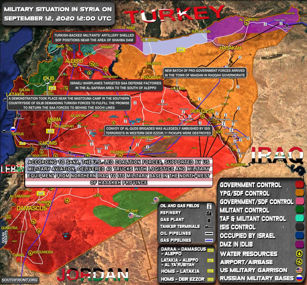 Military Situation In Syria On September 12, 2020 (Map Update)