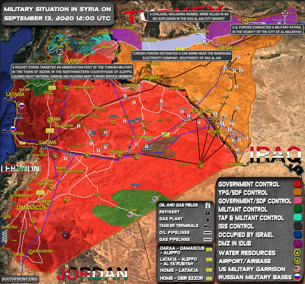 Military Situation In Syria On September 13, 2020 (Map Update)