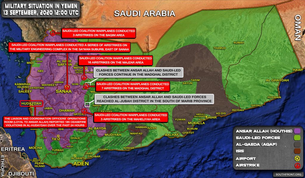 Military Situation In Yemen On September 13, 2020 (Map Update)