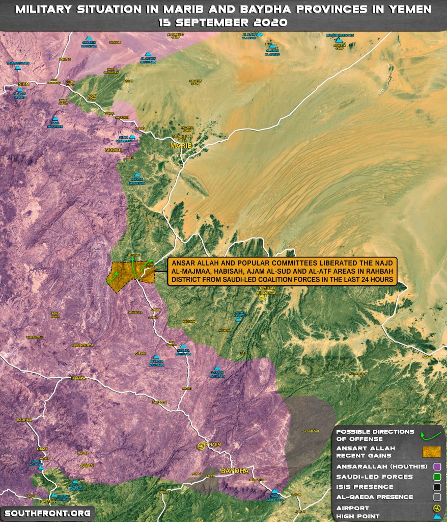 Map Update: Saudi-backed Forces Lost More Positions South Of Yemen's Marib