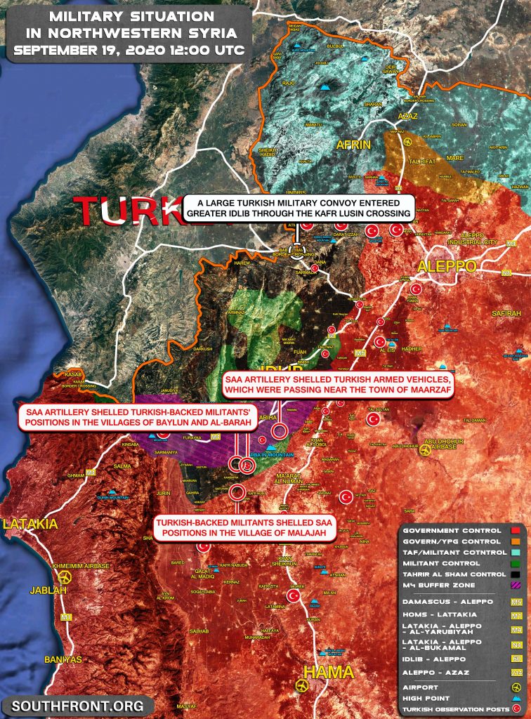 Military Situation In Syria's Greater Idlib On September 19, 2020 (Map Update)