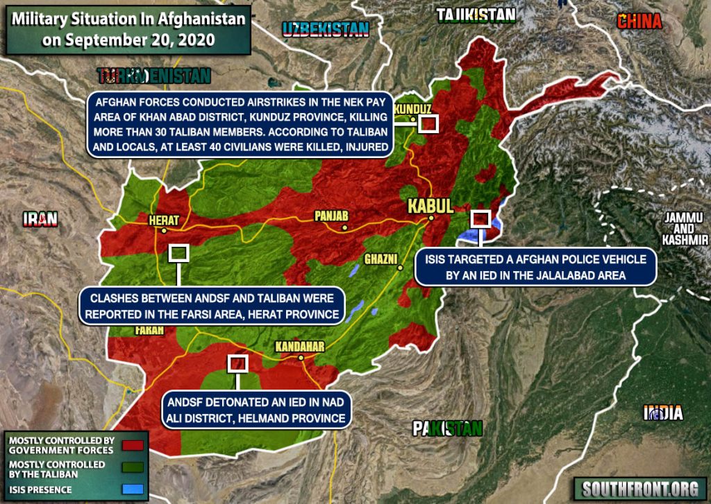 Dozens Killed In Airstrikes On Taliban Amid Intra-Afghan Peace Talks (Map Update, Photos)