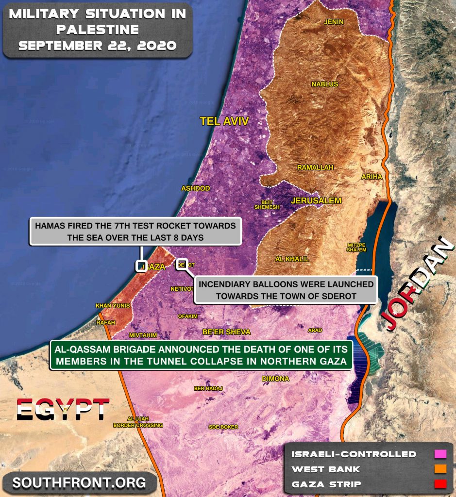 Military Situation In Palestine On September 22, 2020 (Map Update)