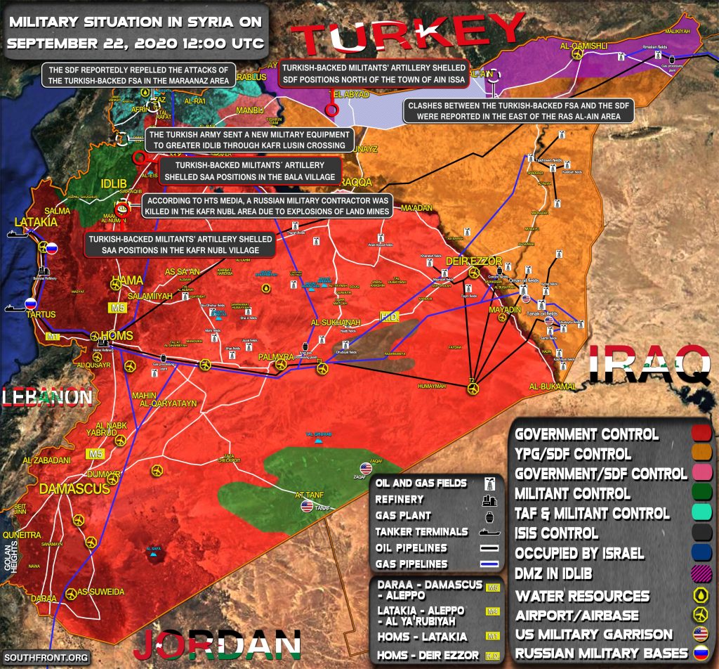 Military Situation In Syria On September 22, 2020 (Map Update)