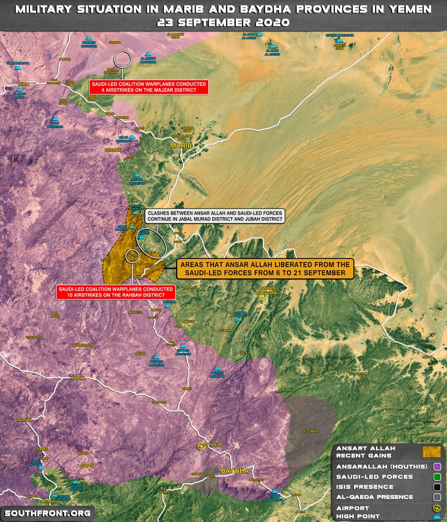 Recent Advance Of Ansar Allah Forces In Yemen's Marib Province (Map Update)