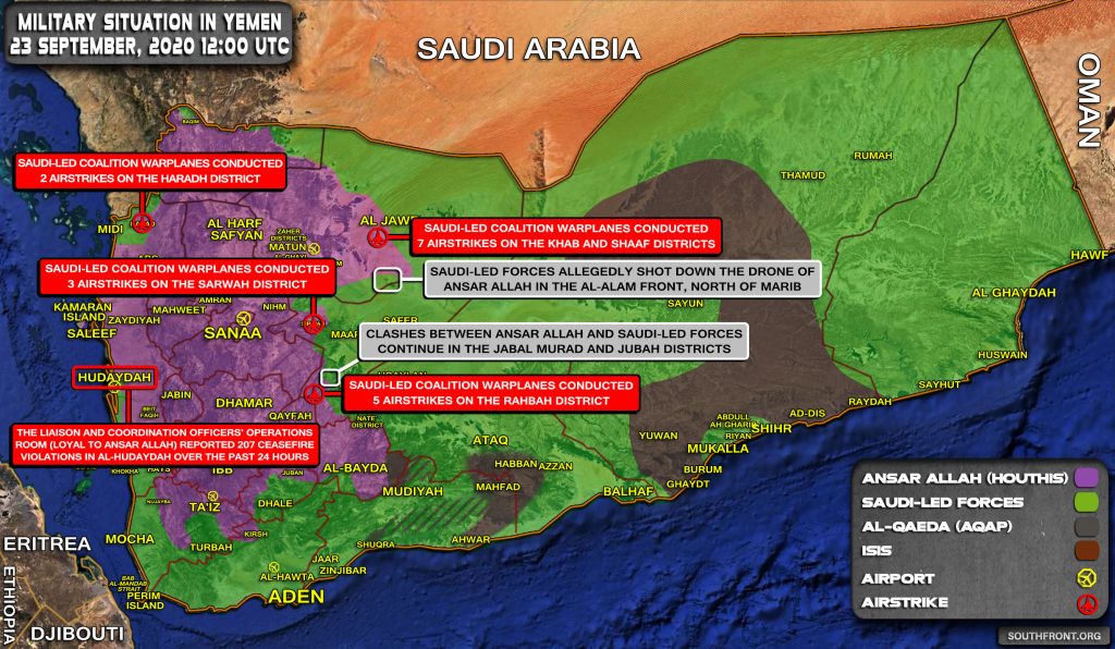 Military Situation In Yemen On September 24, 2020 (Map Update)