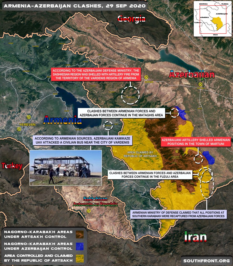 Military Situation In Nagorno-Karabakh On September 29, 2020 (Map Update)