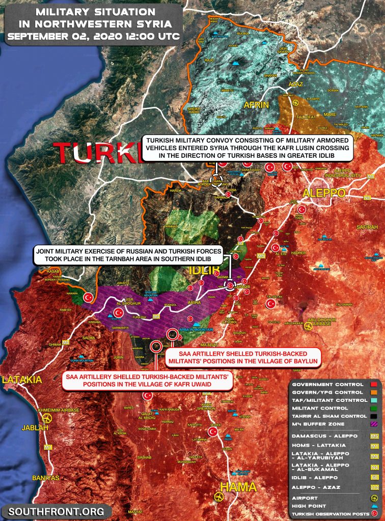 Military Situation In Northwestern Syria On September 2, 2020 (Map Update)